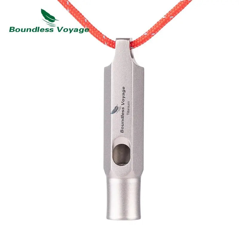 BOUNDLESS VOYAGE Titanium Emergency Whistle – Ultra-Loud Survival & Outdoor Safety Whistle