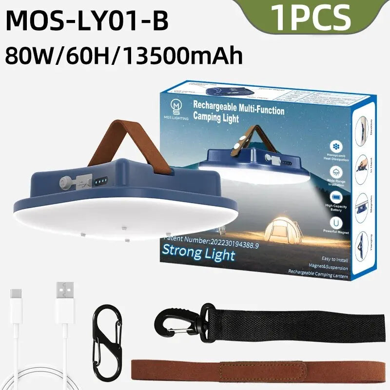 MOSLIGHTING LY01 - 2000 Lumen Rechargeable Camping Lantern with Magnetic Base & 13500mAh Battery