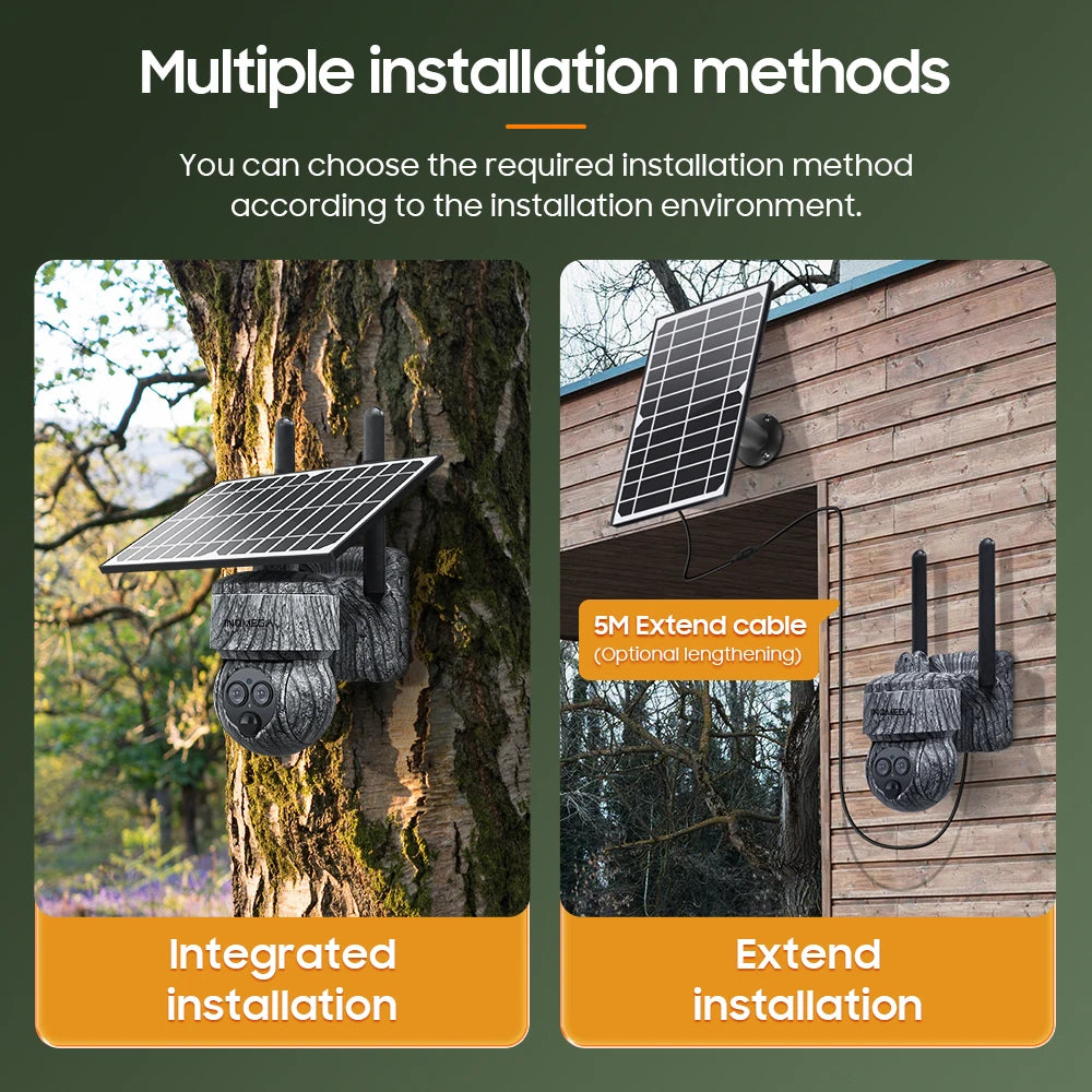 INQMEGA 8MP Solar Security Camera – 4G SIM/WiFi Outdoor CCTV with Human Detection