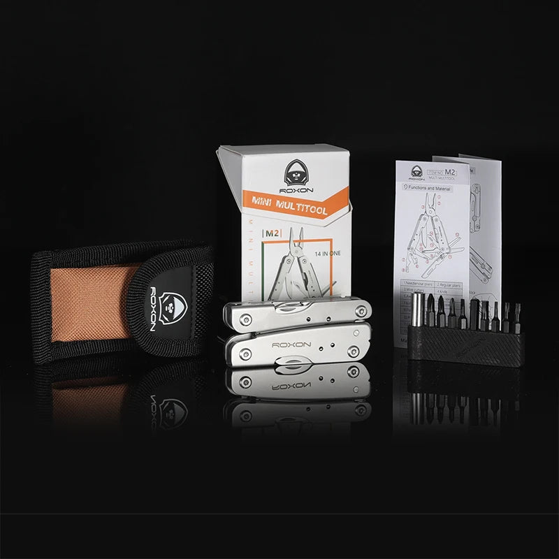 ROXON M2 14-in-1 Mini Multitool – Compact and Lightweight with Folding Scissors