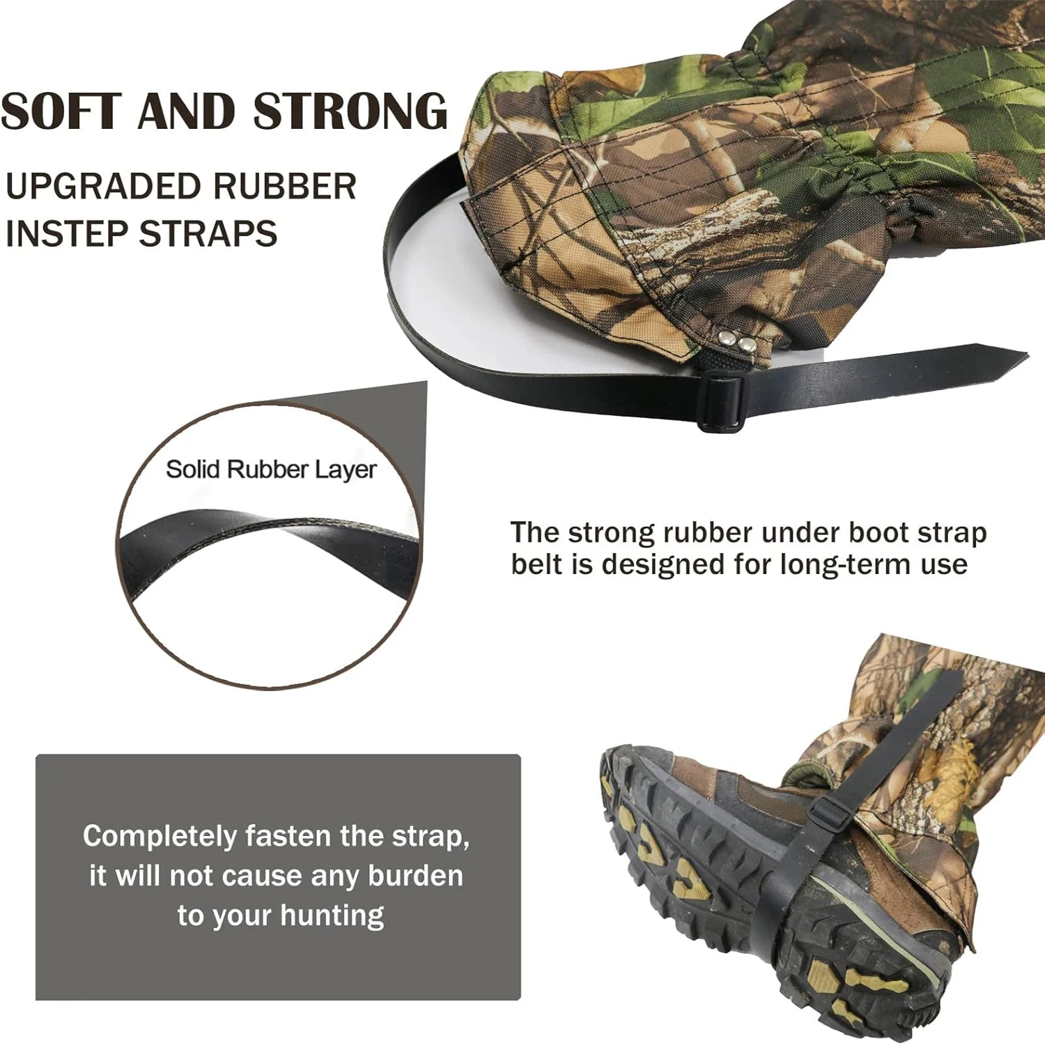 Camouflage Waterproof Leg Gaiters – Oxford Fabric Knee Covers with Straps for Hunting & Camping