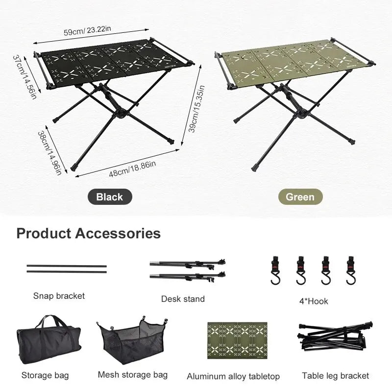 WEST TUNE Camping Table with IGT Stove Portable Aluminium Folding Table