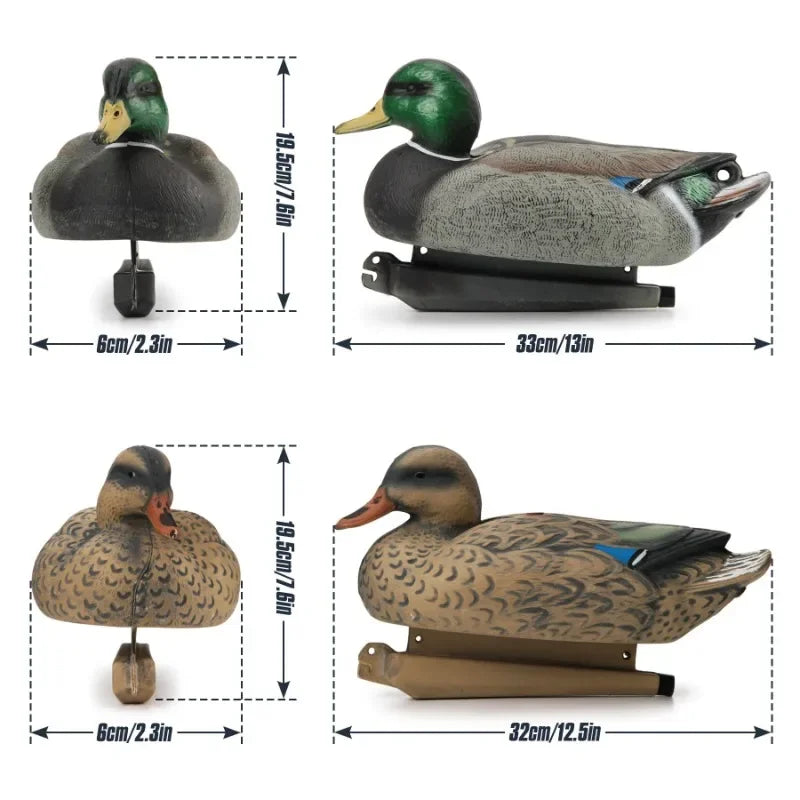 Floating 3D Duck Decoy 1/6PCS – Realistic Hunting & Fishing Lure with Weighted Keel, Accessories