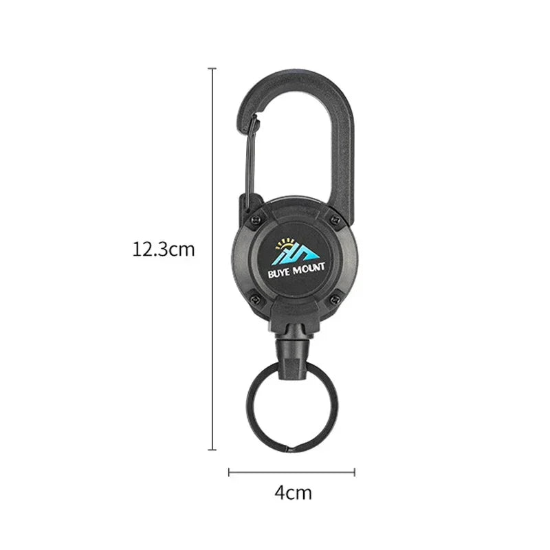 DAWNDESSLO Heavy Duty Retractable Keychain – Steel Wire ID Reel Carabiner Key Holder
