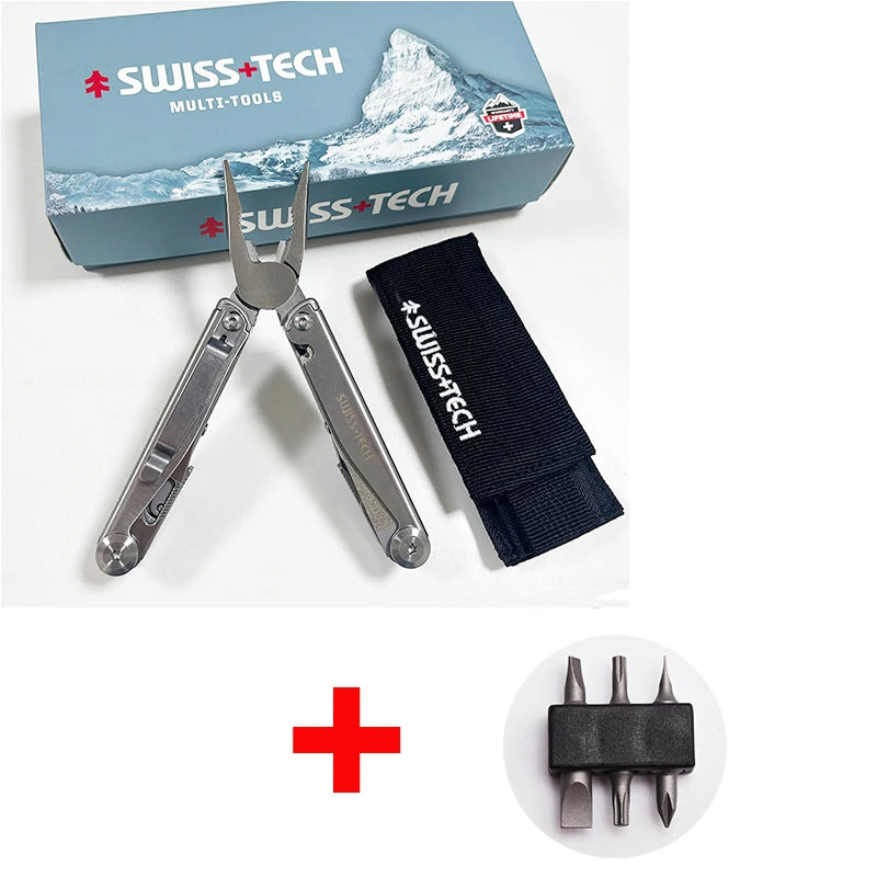SWISS TECH 18-in-1 Multitool Pliers with Knife for EDC and Outdoor Use