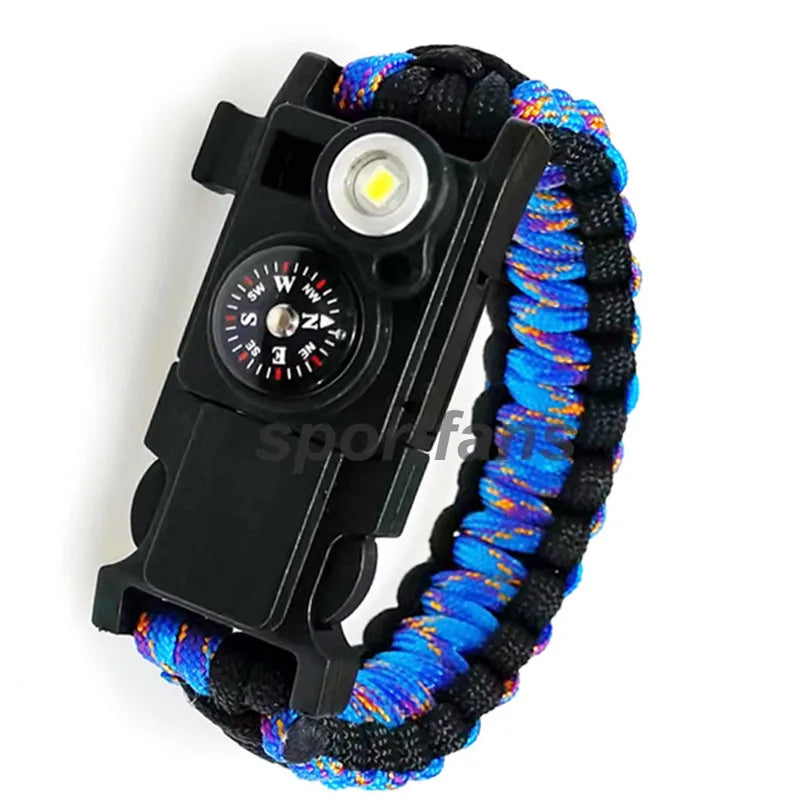SPORTFANS Waterproof LED Paracord Bracelet – Emergency Survival Cord for Outdoor Adventures