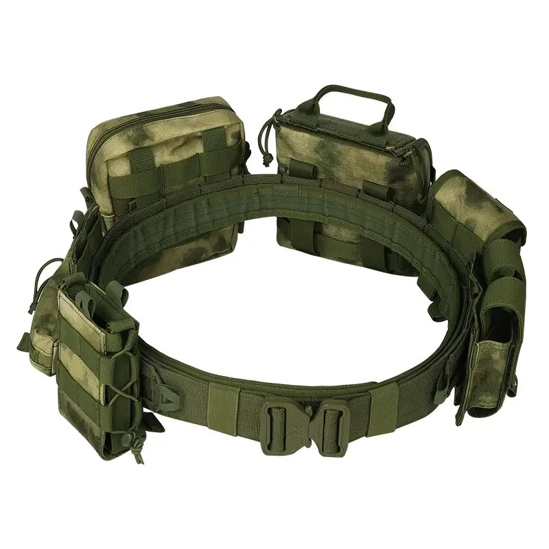 YAKEDA Tactical Waist Bag 8-in-1 Molle Combat Belt with Pouches