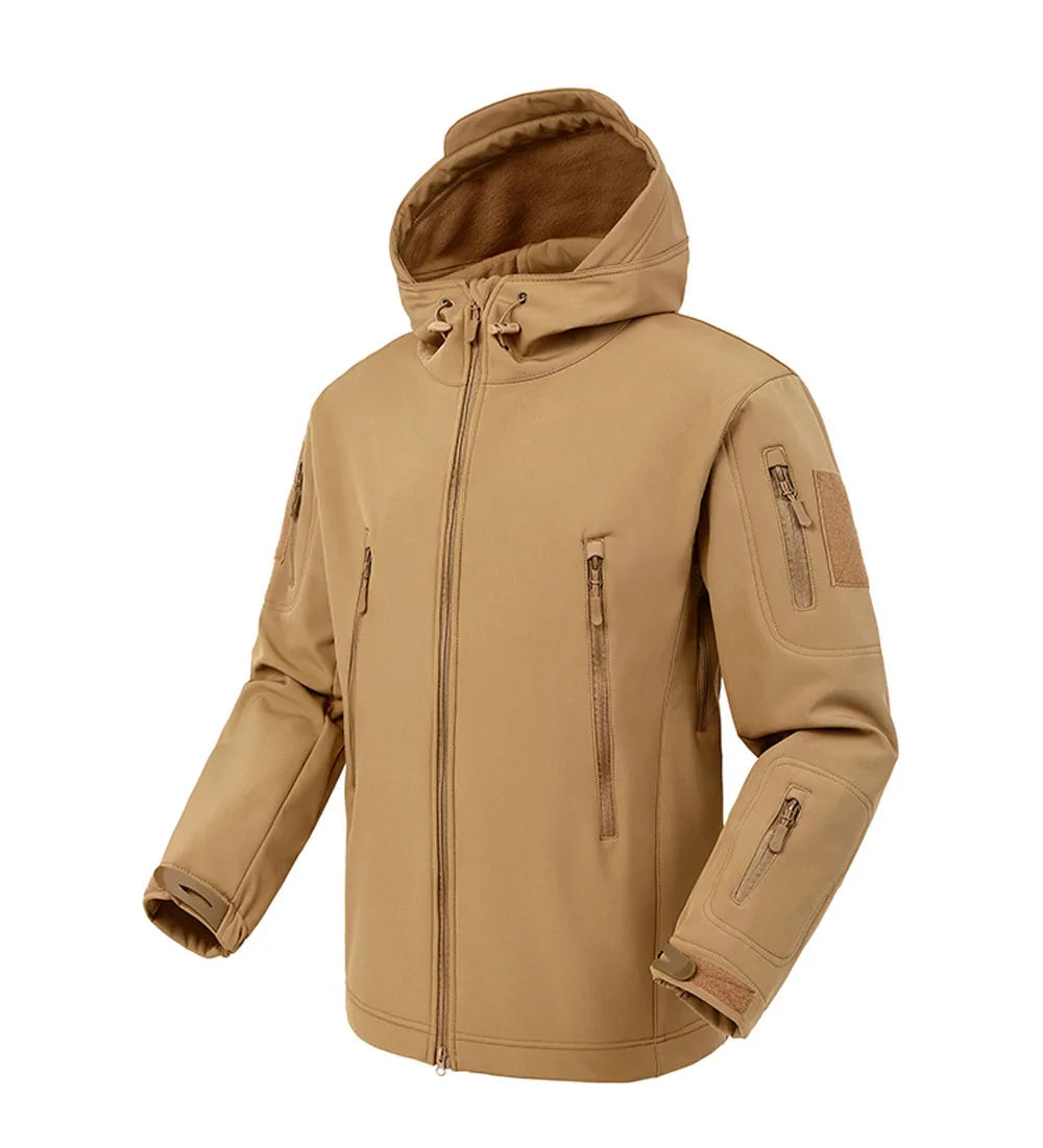 VIKTACTICAL Military Shark Skin Soft Shell Jacket - Tactical Windproof Waterproof Hooded Combat Coat