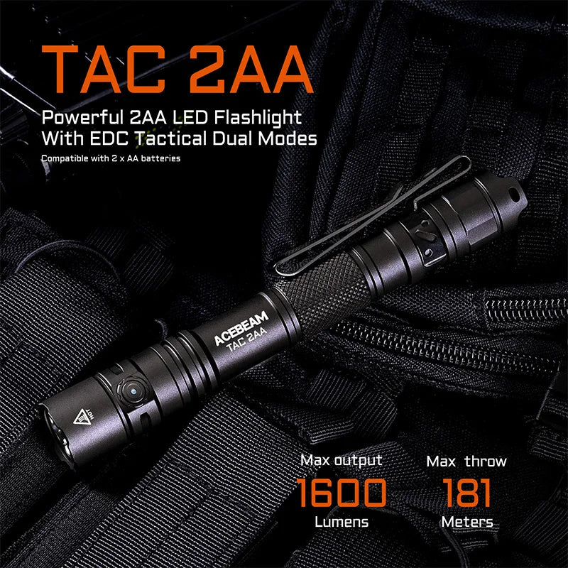 ACEBEAM TAC 2AA Rechargeable EDC Flashlight 1600LM