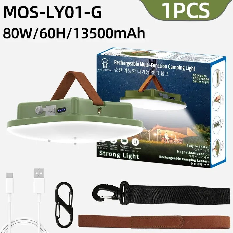 MOSLIGHTING LY01 - 2000 Lumen Rechargeable Camping Lantern with Magnetic Base & 13500mAh Battery