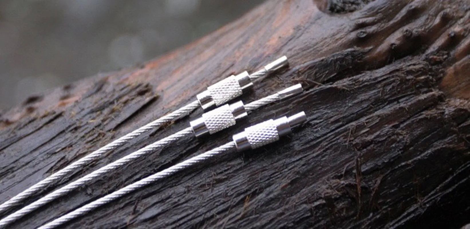 10PCS 15cm Stainless Steel Wire Keyring Kit for Camping and EDC