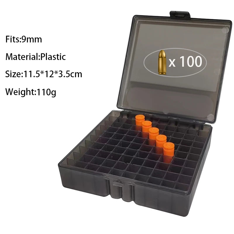 AIRSSON Ammunition Case – 50/100 Round Ammo Storage Box for .38super, 9mm, .223, 7.62x39