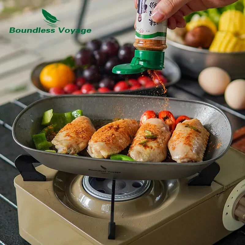 BOUNDLESS VOYAGE Titanium Plate – Ultralight & Durable Dinner Plate for Camping & Home