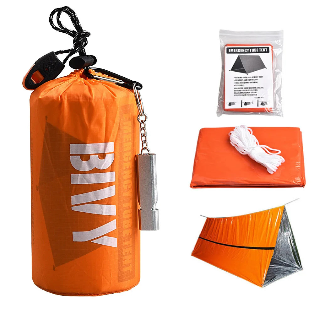 XIYEAR 2-Person Emergency Shelter Tube Tent with Thermal Blanket