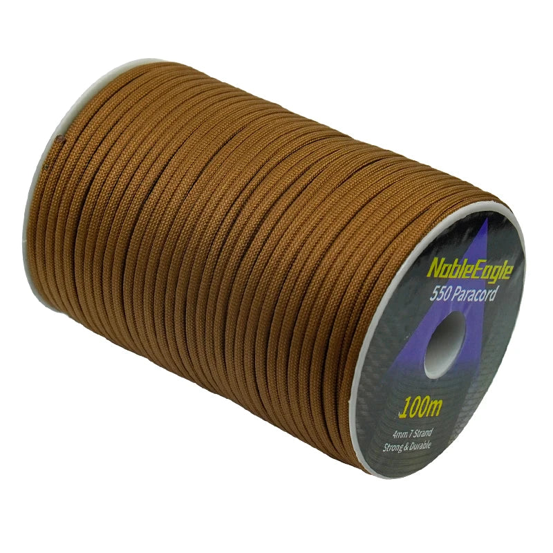 NOBLE EAGLE 550 Military Paracord Rope – 4mm 7-Strand Cord for Camping, Survival, and DIY