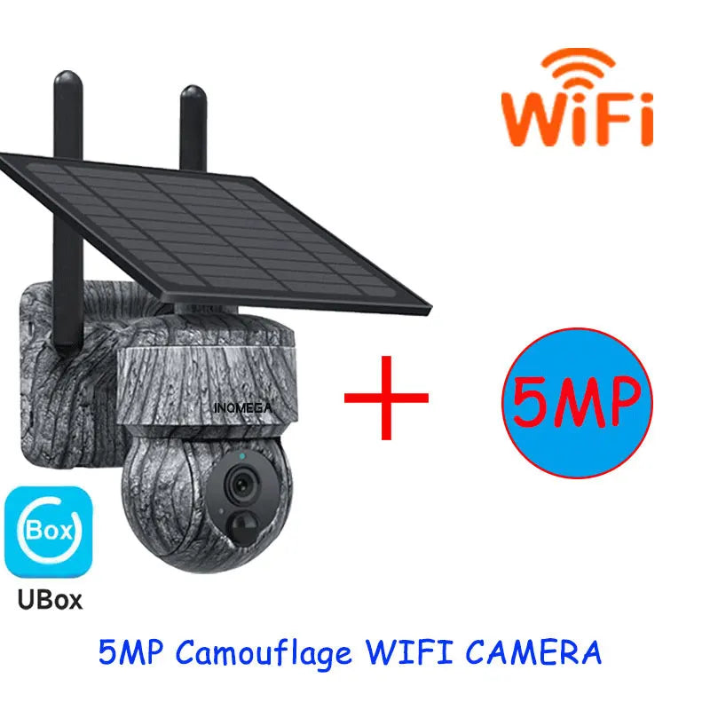 INQMEGA 5MP 4MP Solar PTZ Security Camera – Wireless 4G WiFi CCTV with Two-Way Audio