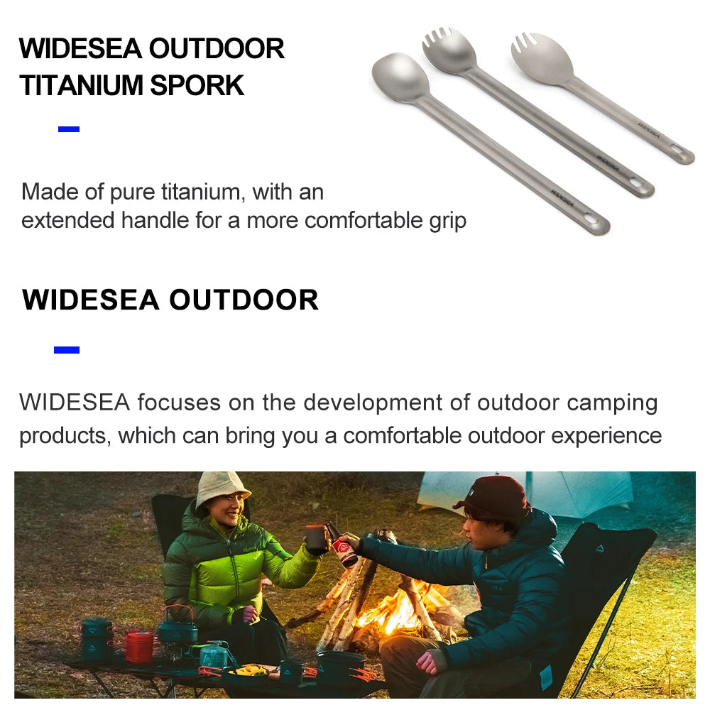 WIDESEA Titanium Spork – Ultralight Camping & Hiking Cutlery