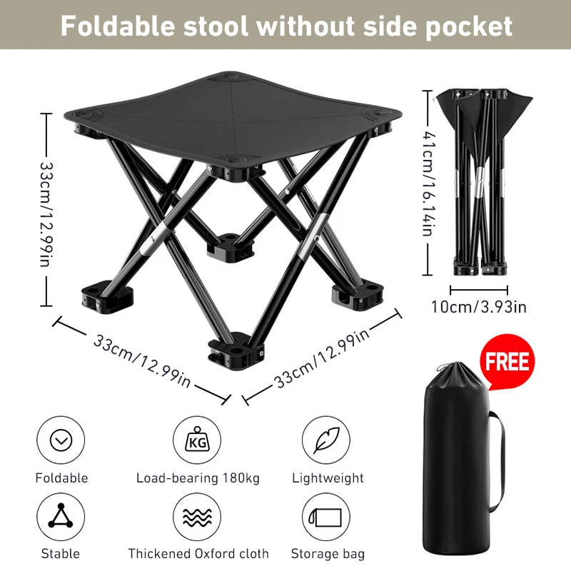WESTTUNE Portable Folding Camping Stool – Lightweight Collapsible Seat for Hiking, Fishing & Travel