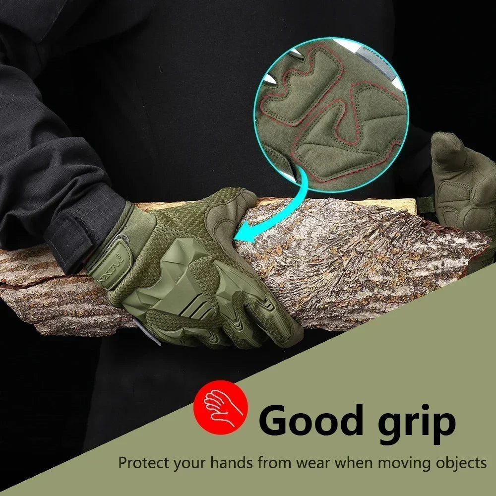 GUMAO Camo Tactical Gloves – Anti-Skid Full Finger Gloves for Hunting & Outdoor Sports
