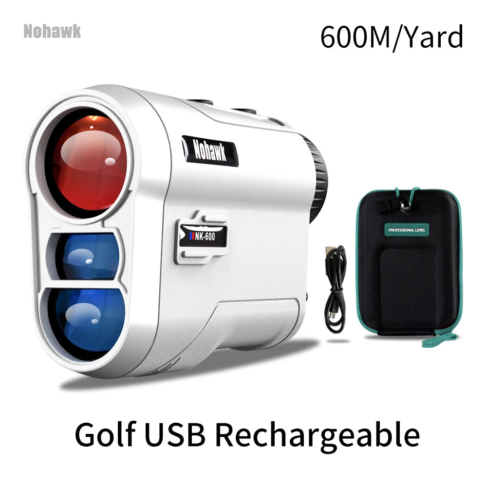 NOHAWK 600M 1000Y Golf Laser Rangefinder – Slope Compensation & Multifunctional Distance Meter