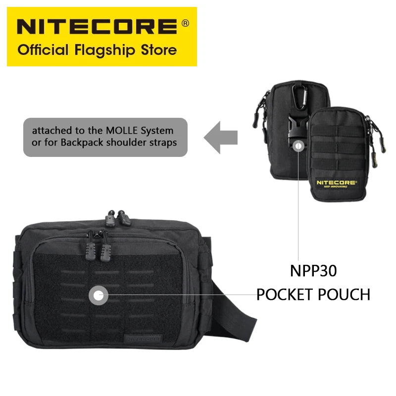 NITECORE NUP30 Tactical Sling Bag 600D Nylon Molle Crossbody Pack for Outdoors