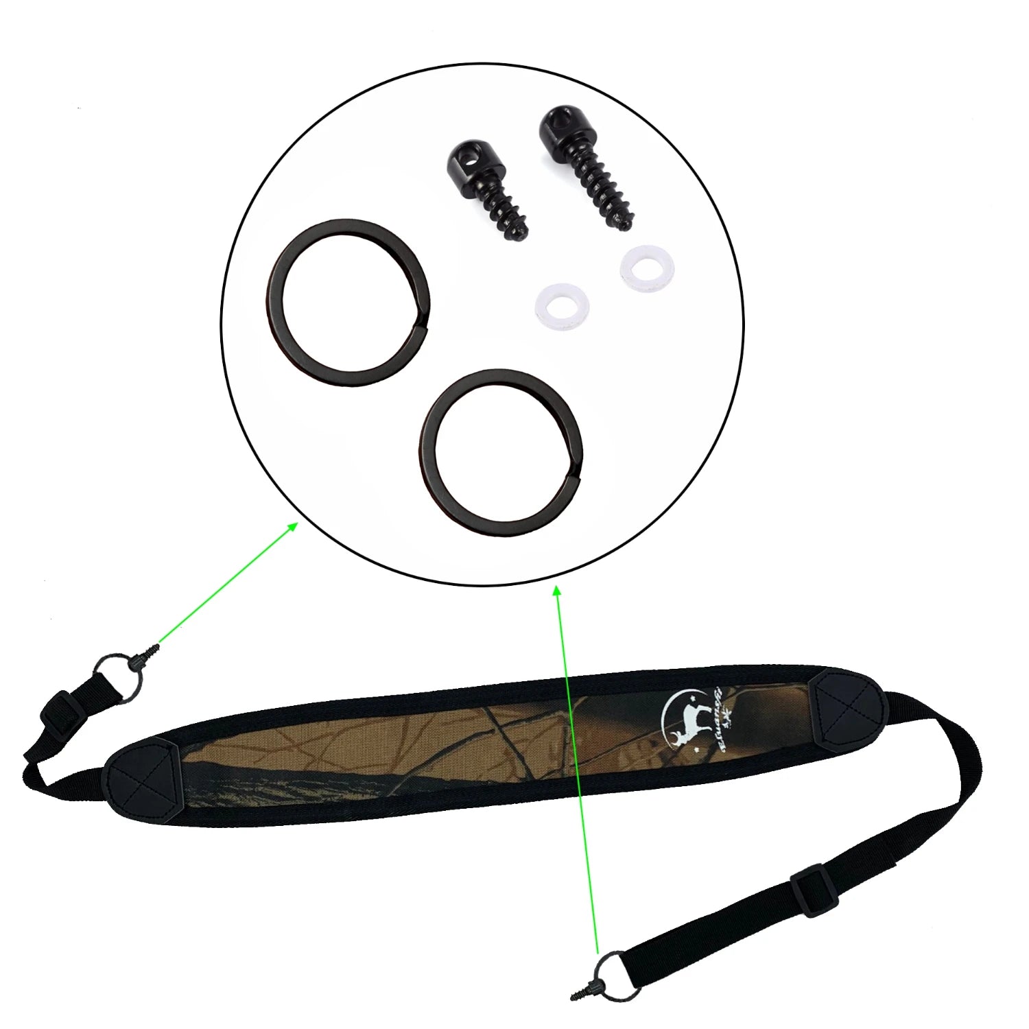 ELUANSHI Hunting Shotgun Sling 2-Point Leather Rifle Strap with Swivel Adapter