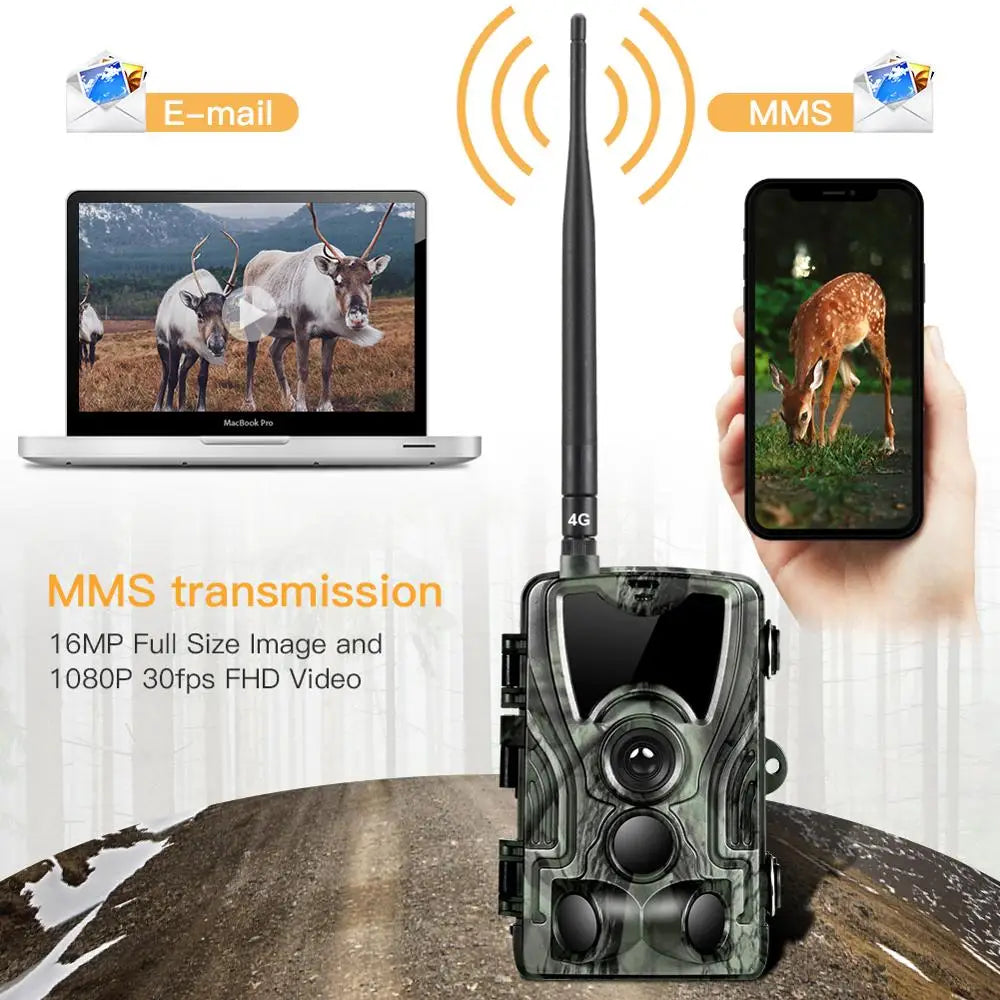 HC-801LTE 4G Trail Camera 20MP with MMS/SMTP – Infrared Wildlife Photo Trap