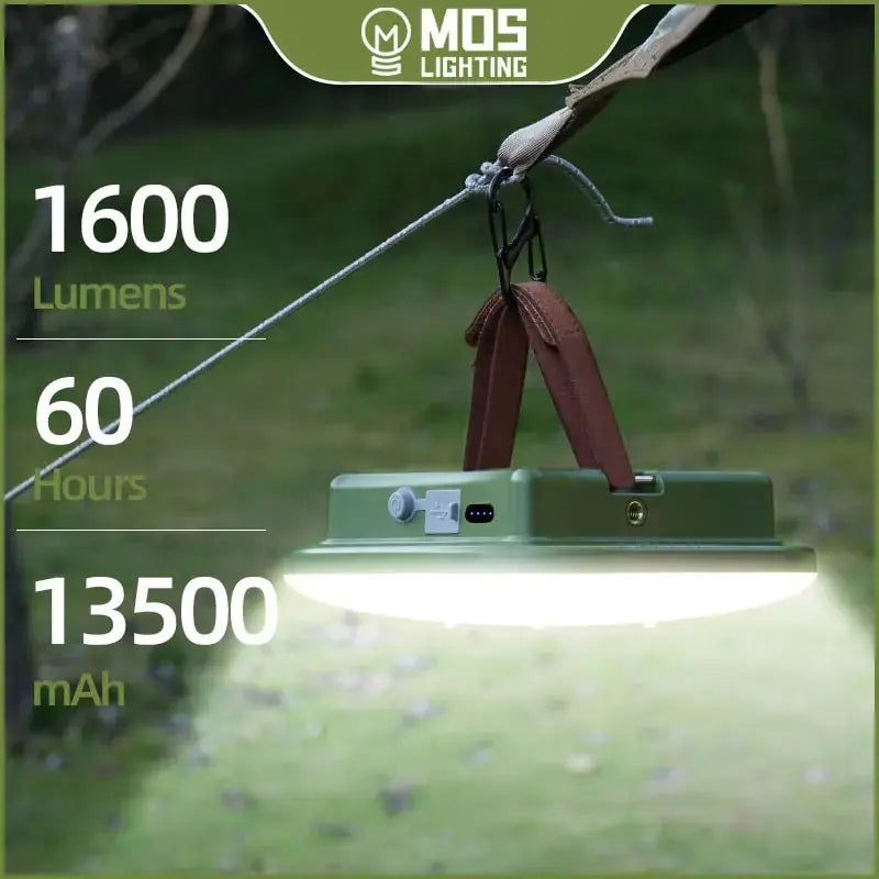 MOSLIGHTING LY01 - 2000 Lumen Rechargeable Camping Lantern with Magnetic Base & 13500mAh Battery