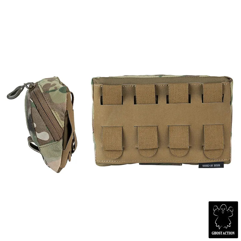 GHOST ACTION Tactical Admin Pouch – MOLLE Dual-Zipper EDC Utility Pouch