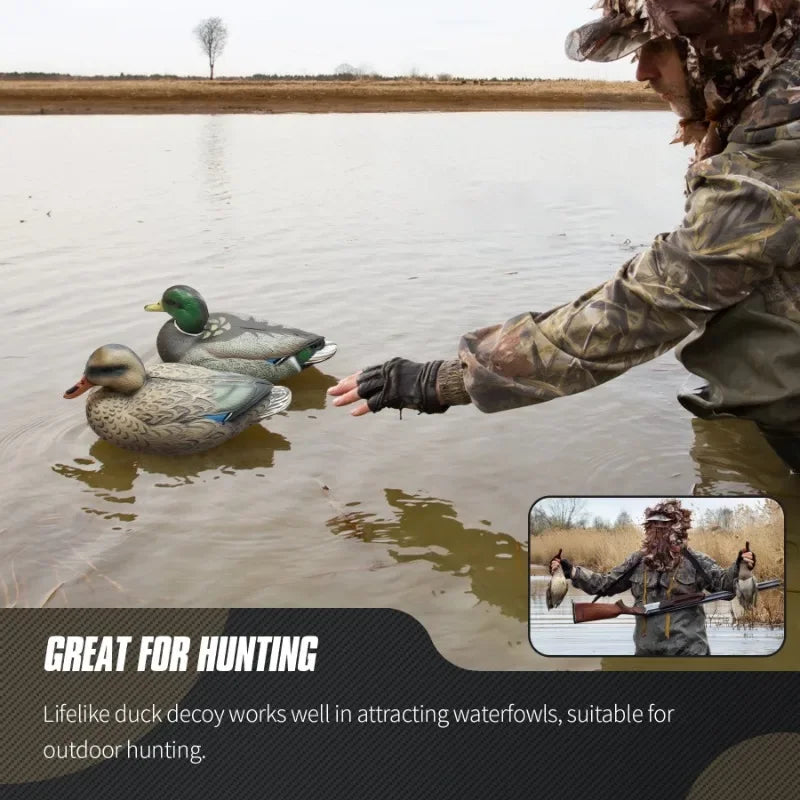 Floating 3D Duck Decoy 1/6PCS – Realistic Hunting & Fishing Lure with Weighted Keel, Accessories