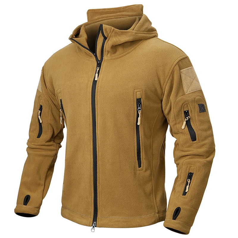 REFIRE GEAR Winter Tactical Fleece Jacket for Men – Warm Polar Outdoor Hoodie