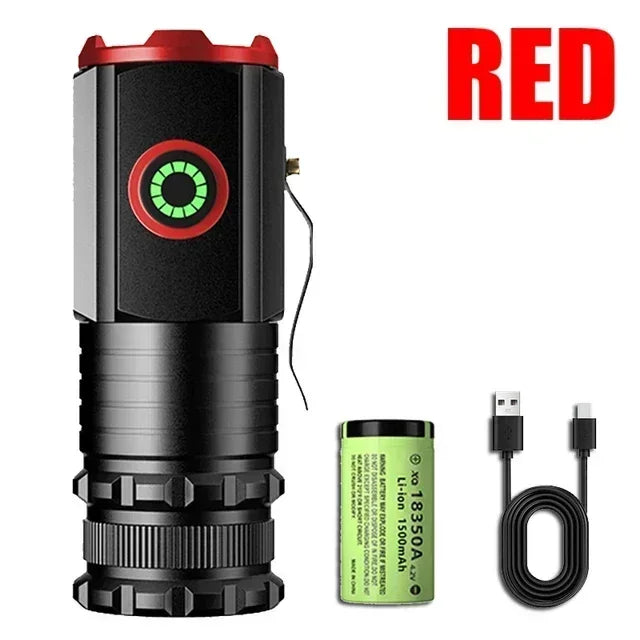 KDULIT 2000LM Mini EDC LED Flashlight – USB Rechargeable Keychain Torch for Camping & Hiking
