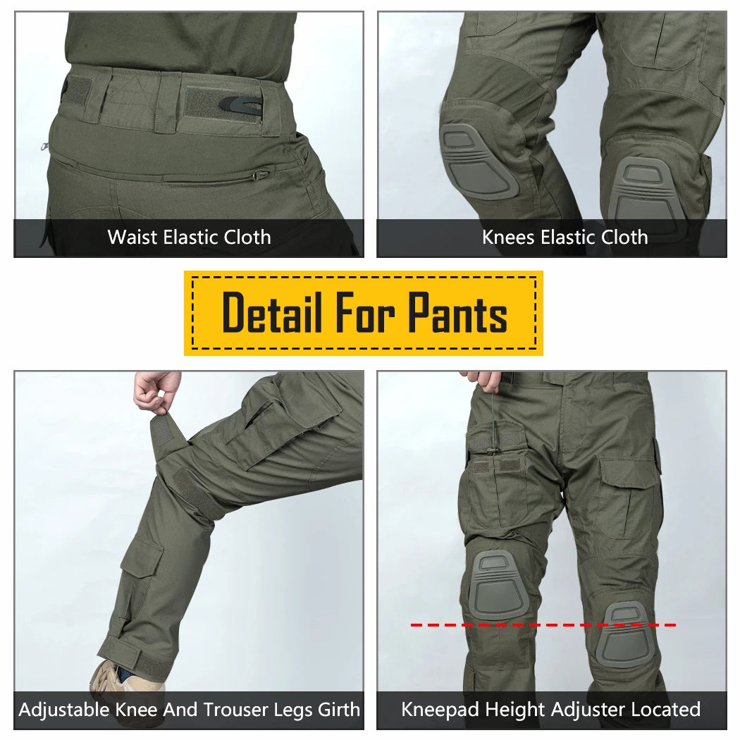 IDOGEAR G3 Tactical Combat Suit – Military-Grade Shirt & Pants with Knee Pads