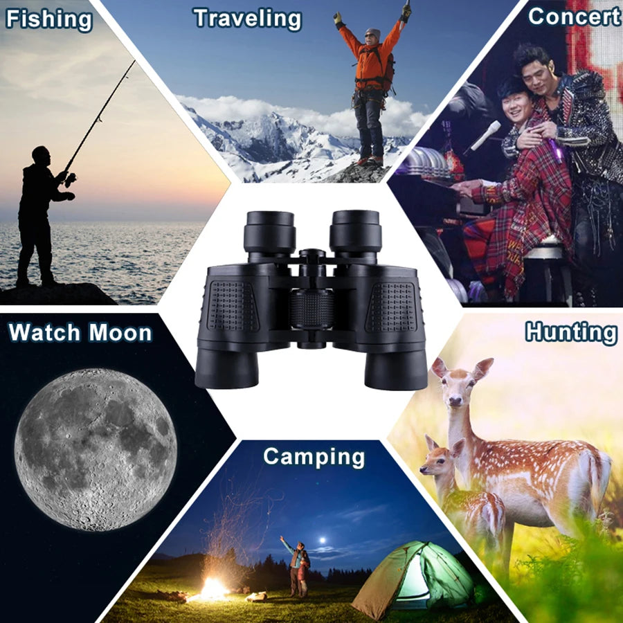 80x80 High Magnification Professional Binoculars – HD Binoculars for Hunting, Camping & Outdoor Trips
