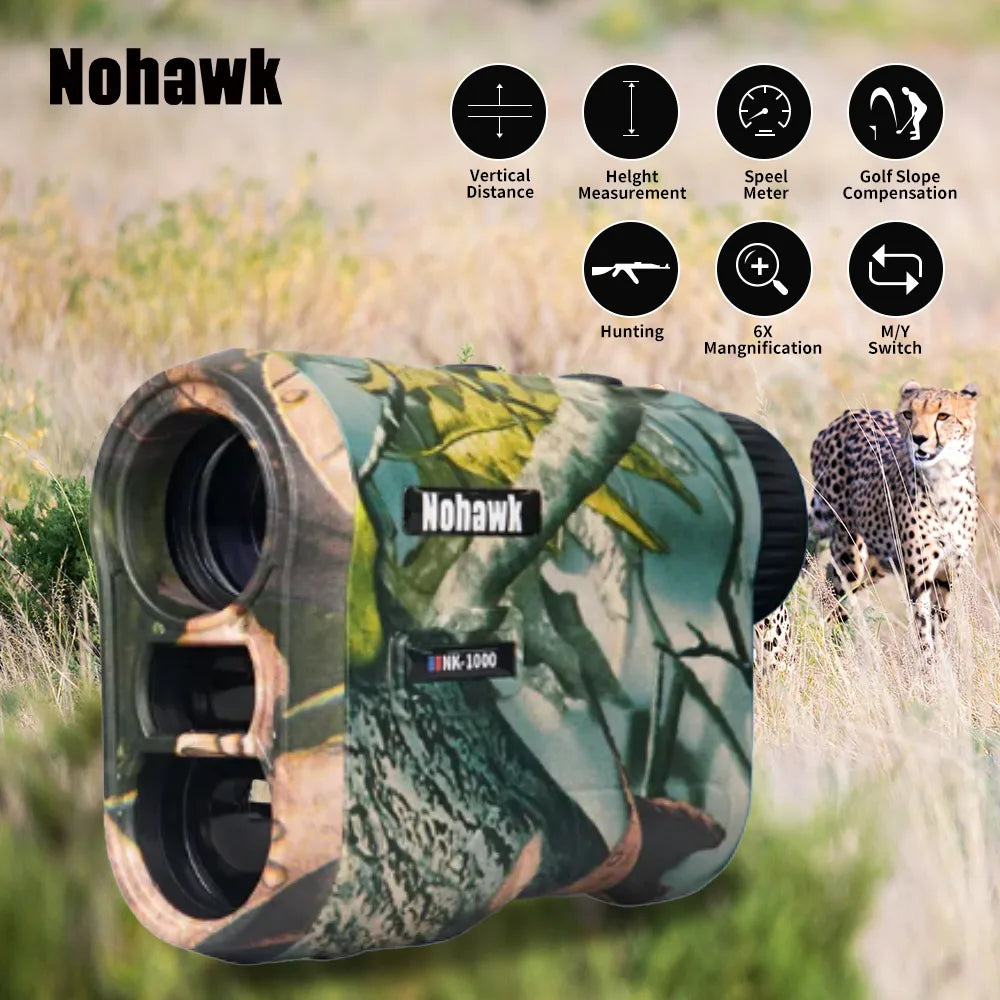 NOHAWK Multifunctional Golf Laser Rangefinder – Flag-Lock Slope Distance Meter for Hunting & Construction