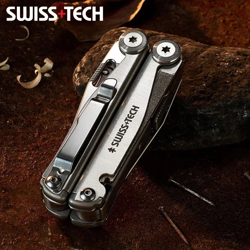 SWISS TECH 18-in-1 Multitool Folding Pliers Pocket Knife