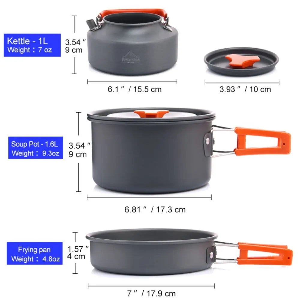 WIDESEA Camping Cookware Set Foldable Aluminium for Outdoor Cooking