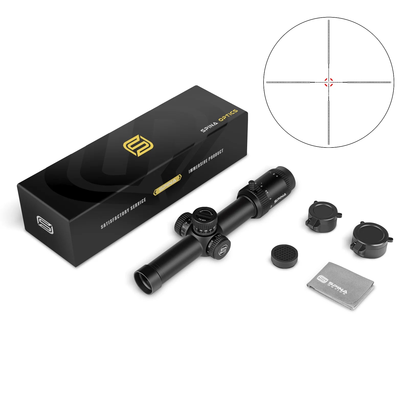 SPINA OPTICS WolfChase 1.2-6x24 LPVO Rifle Scope – FFP/SFP Illuminated Reticle for Hunting