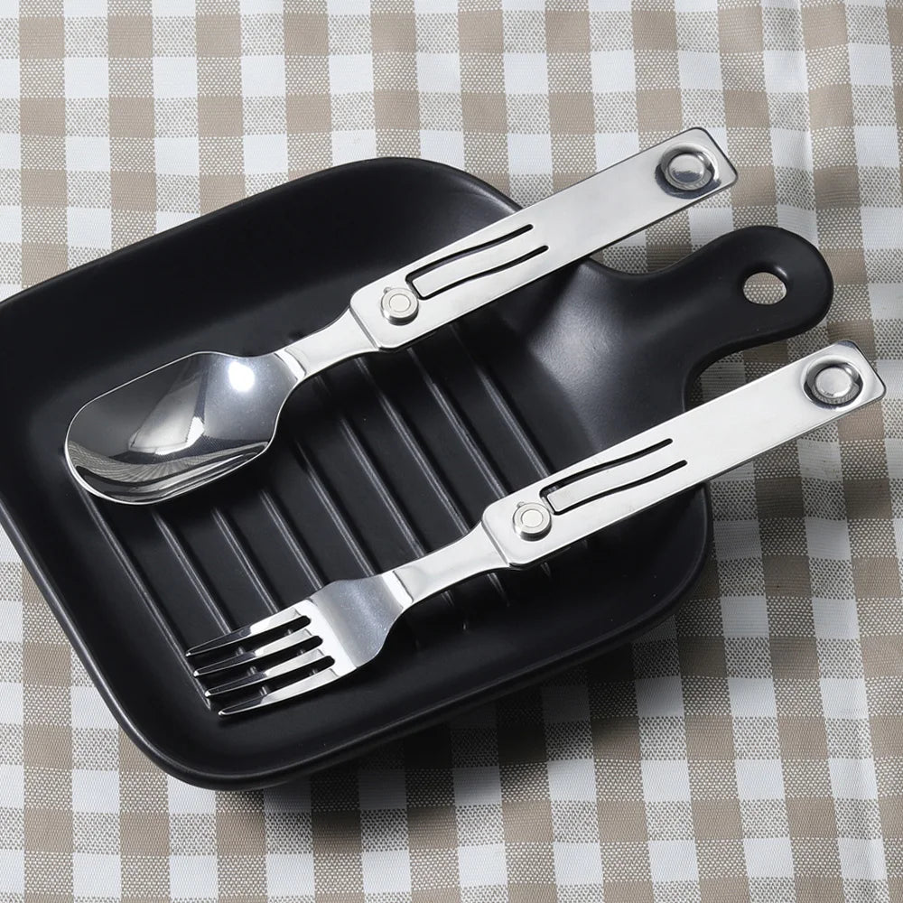ROXON C2 Camping Utensil – 2-in-1 Detachable Folding Fork and Spoon