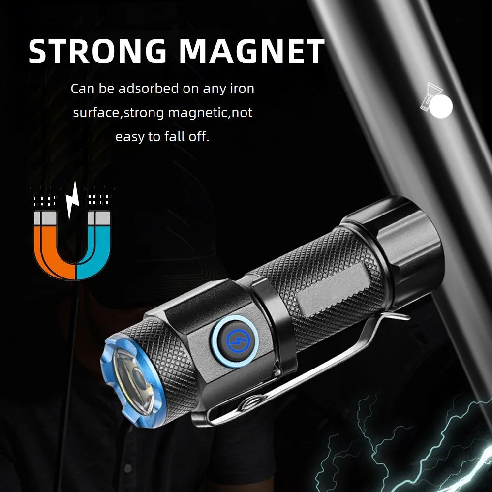 ALONEFIRE X66 Mini 6500K High-Brightness P50 LED Flashlight – USB Rechargeable