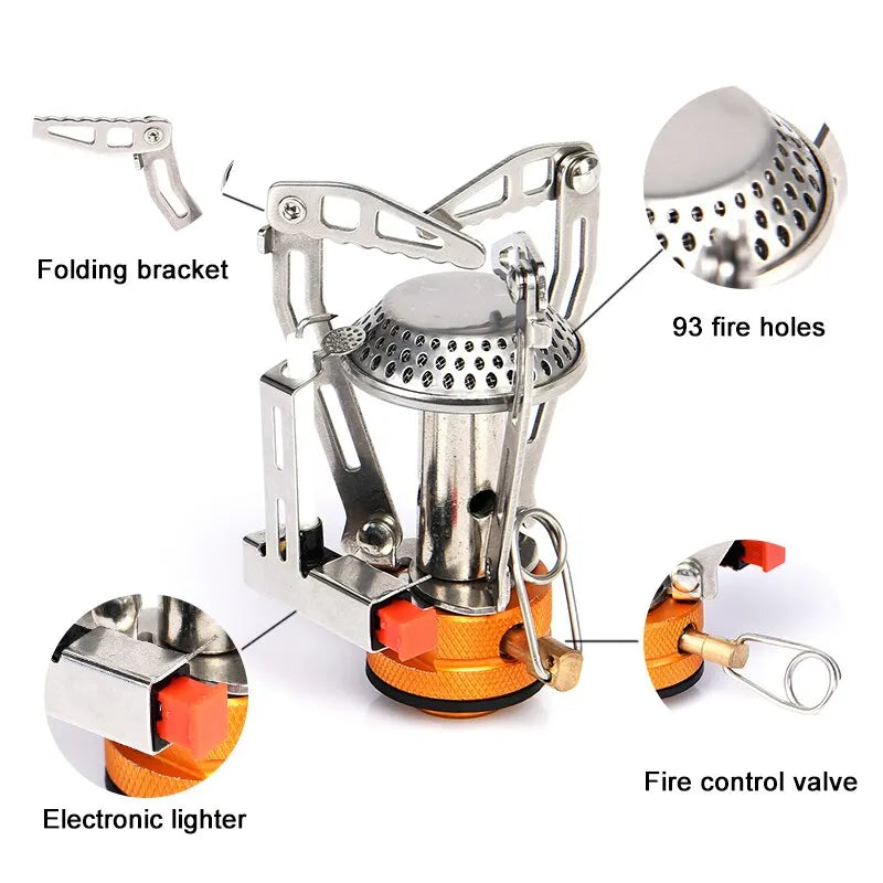 WIDESEA Foldable One-Piece Gas Stove – Portable Butane Camping Burner