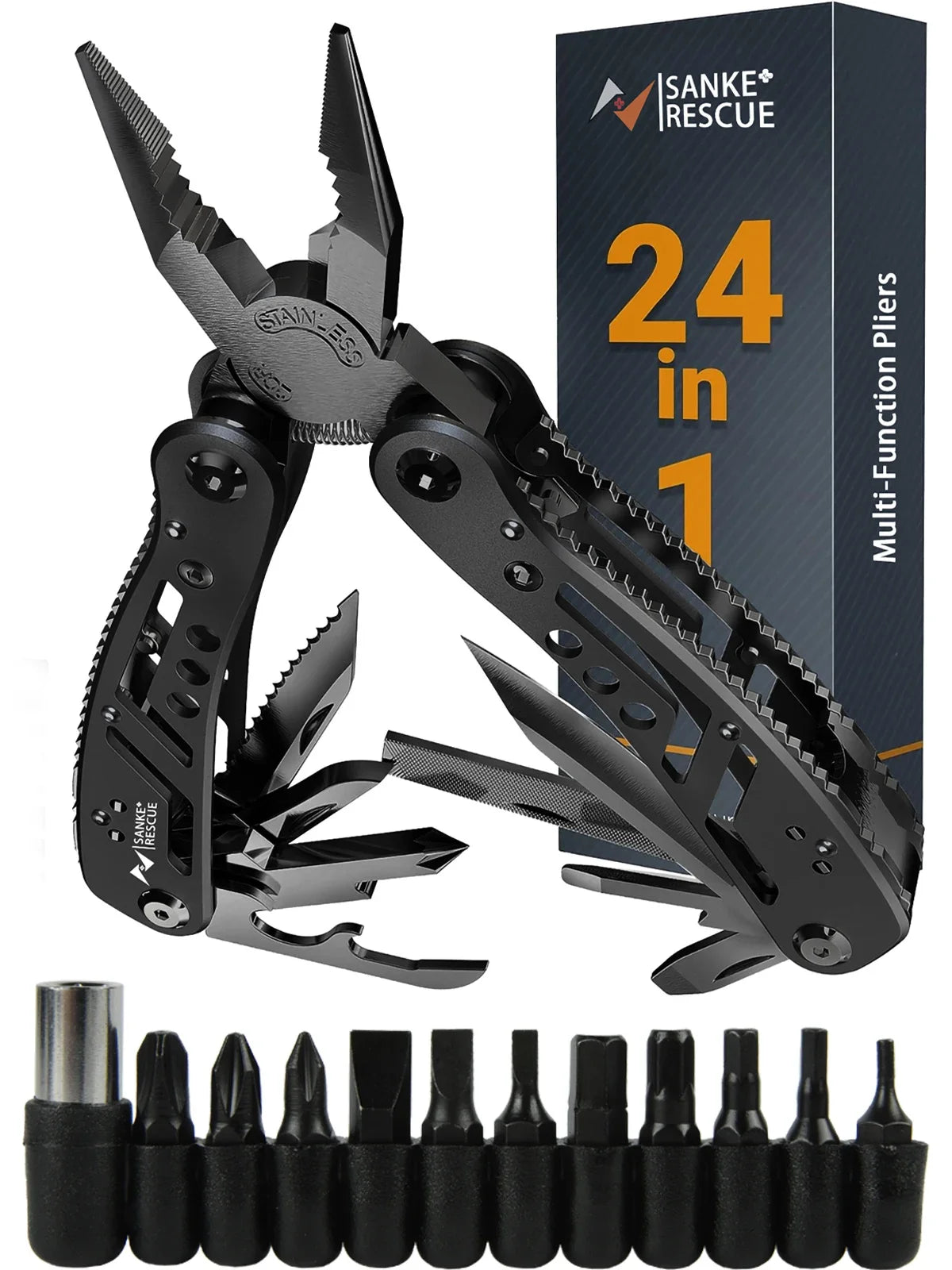 SANKE RESCUE 24-in-1 Multitool Pliers for Survival, Camping, and Hunting