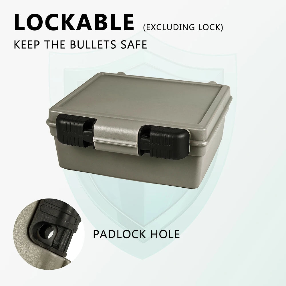 AIRSSON Bullet Box – 50/99 Round Ammo Storage Case for 9mm, .223/5.56mm, 7.62x39mm