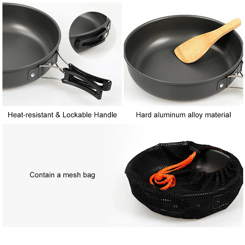 WESTTUNE Camping Frying Pan – Lightweight Aluminium Cookware with Foldable Handle