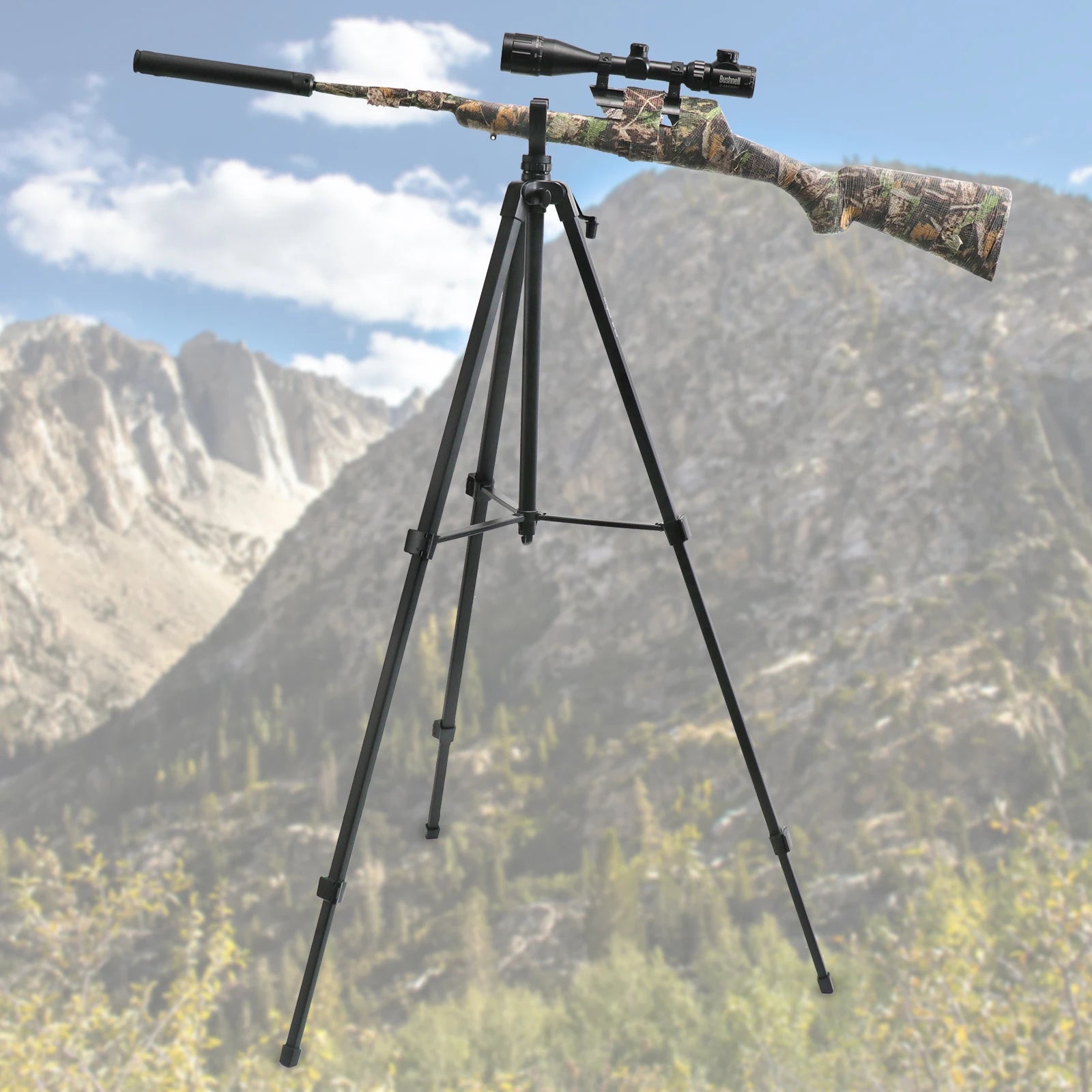 HUNTPAL Adjustable Shooting Tripod – Lightweight Aluminium V Yoke Rest for Hunting Rifles