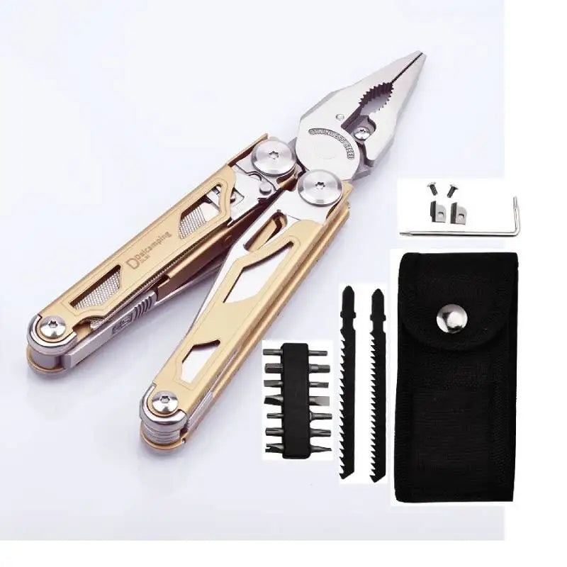 DAICAMPING DL30 Multitool with Folding Knife, Scissors, Pliers, and Survival Gear for Outdoors
