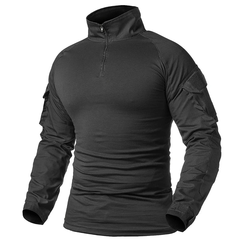 REFIRE GEAR Men's 1/4 Zipper Long Sleeve Tactical Combat Shirt