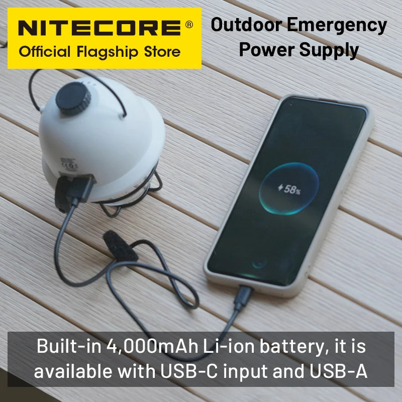 NITECORE LR40 USB-C Camping Lantern 100lm 3-Source LED Outdoor Light