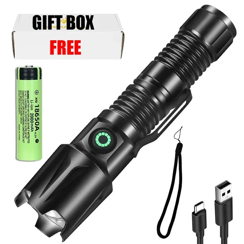 KDULIT 2000LM Mini EDC LED Flashlight – USB Rechargeable Keychain Torch for Camping & Hiking