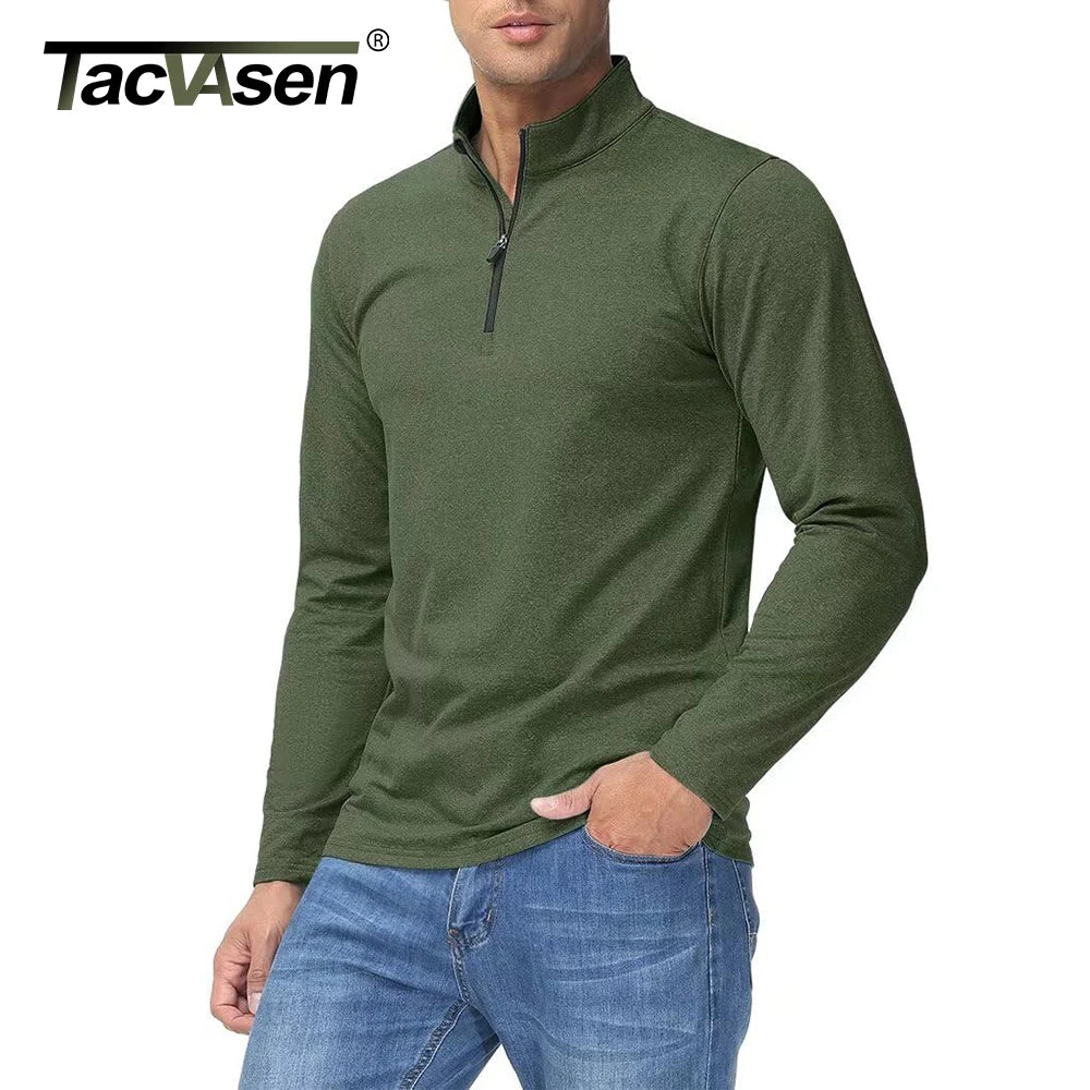 TACVASEN Men's 1/4 Zip Thermal Sports Sweater - Breathable Athletic Pullover for Gym & Outdoor Activities